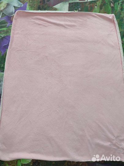 Зимний конверт до 6 мес, плед розовый