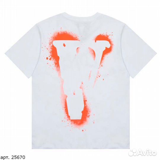 Футболка Vlone orange paint Белая
