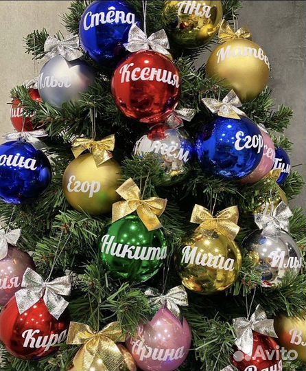 Именные елочные шары