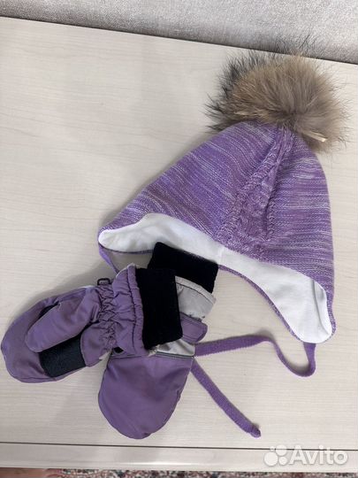 Шапка новая 50-52 и варежки зимние