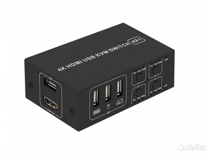 Переключатель KVM Switch 4 USB/4 hdmi 4K/60Hz