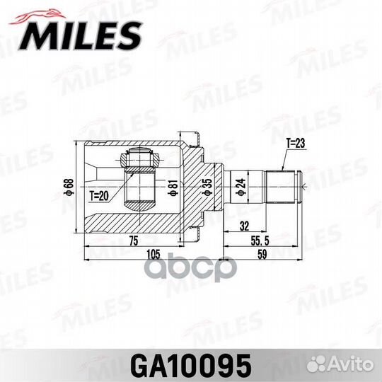 ШРУС honda CR-V RE3/RE4 2007-2012 внут. Зад. GA