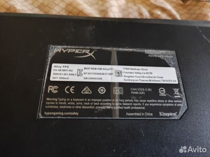 Игровая механическая клавиатура Hyperx alloy fps