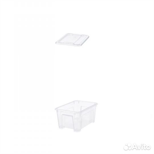 Контейнер икеа самла, прозрачный 28x19x14 см/5 л