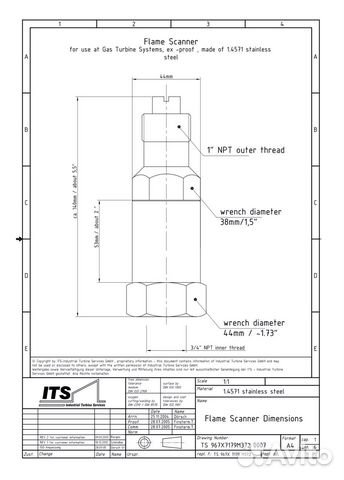 Flame Scanner ITS 967X7179M379 for Gas Turbines