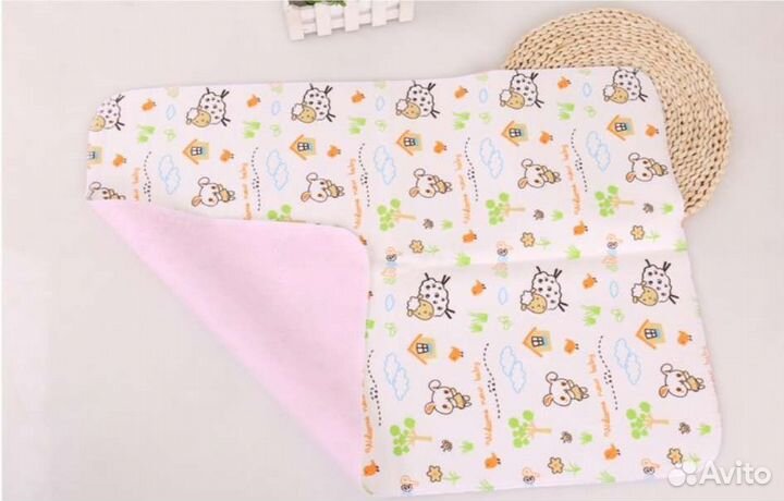 Двусторонние впитывающие пеленки фланель/бамбук