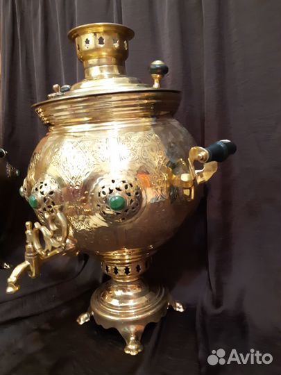 Самовар старинный резной чеканный восточный