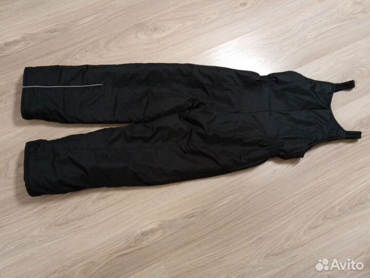 Утепленные брюки на лямках 128 р-р