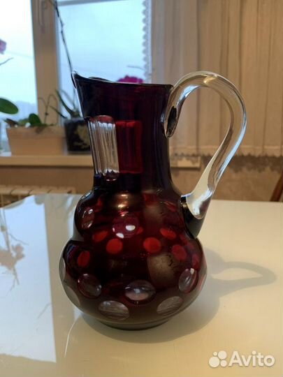 Кувшин, молочник хрусталь, ручная работа