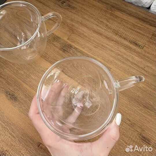 Кружка чашка с двойным стеклом новые