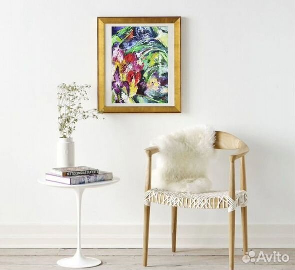 Картина Тюльпаны маслом текстурная 40х30 см