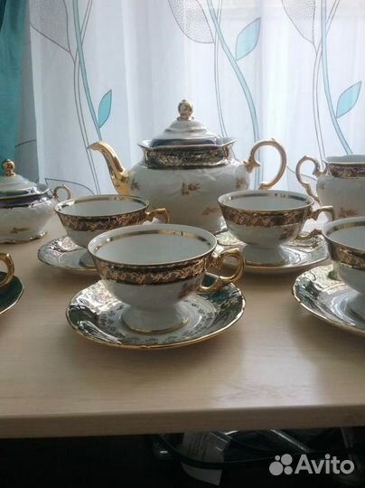 Чайный сервиз чехословацкий новый. Бренд carlsbad