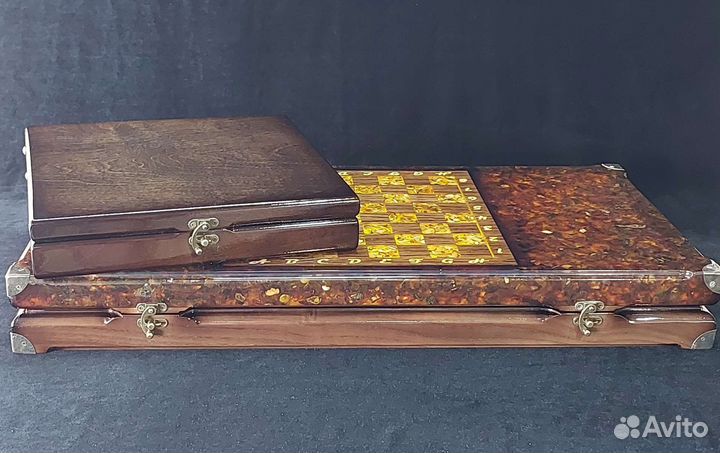 Нарды, шахматы, шашки 3в1. Янтарь арт.000143