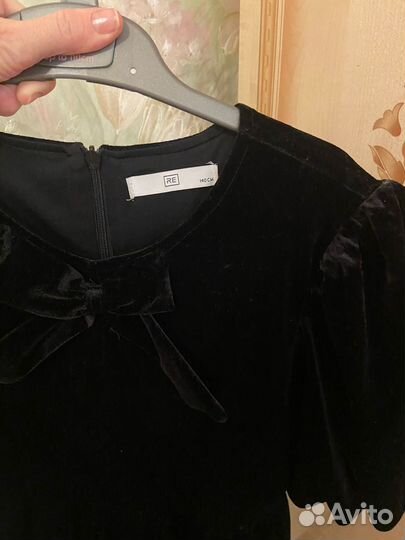 Детское Черное бархатное платье резёрвед