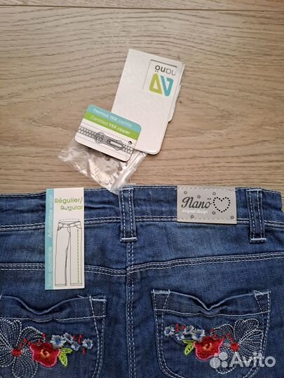 Джинсы для девочки 128 новые nano