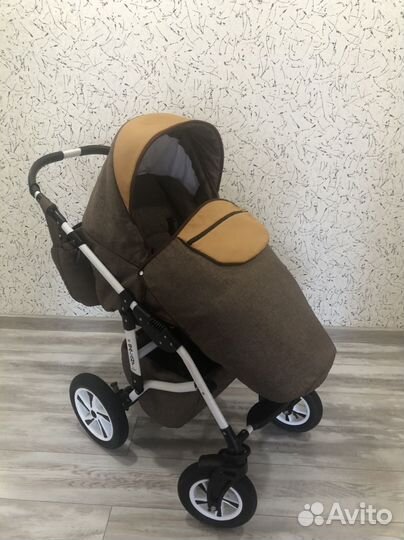 Коляска 3/1 Лён/Экокожа (Доставка)