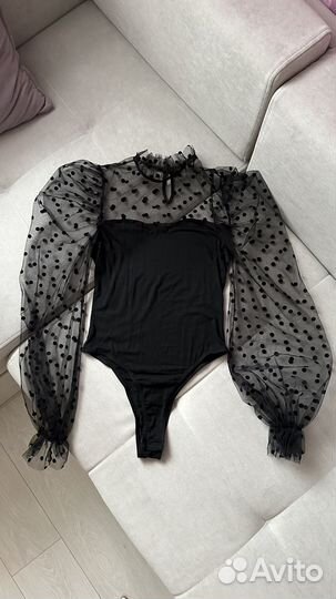 Боди с сетчатой вставкой