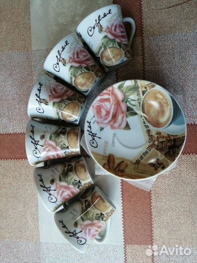 Чашки с блюдцем для кофе 12 предметов