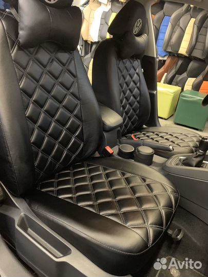 Бежевый салон на Поло+ установка