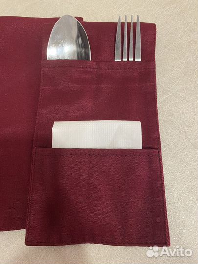 Конверты для столовых приборов бордовые 4 шт