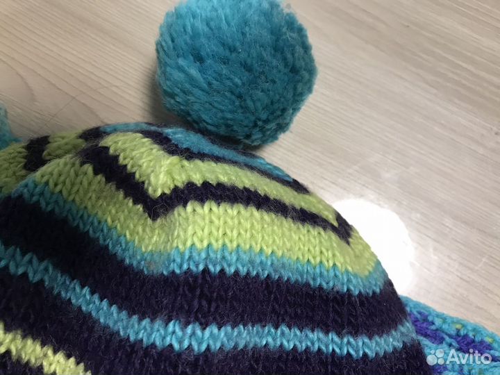 Комплект шапка Adidas и шарф ручной вязки