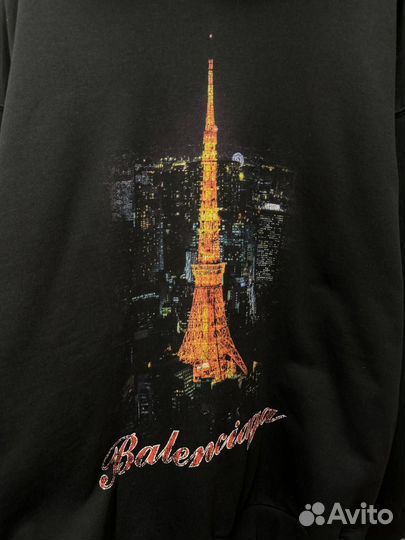 Худи Balenciaga Paris moon Oversize