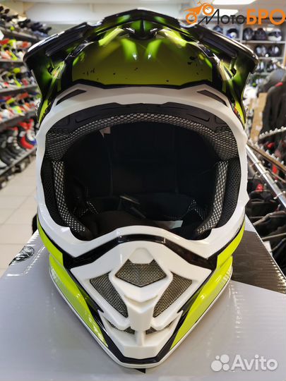 Шлем мото кроссовый hizer B6195 black/yellow