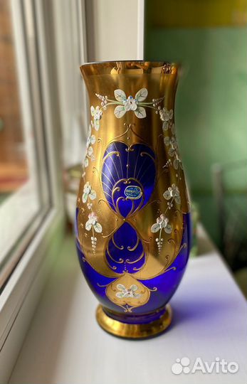 Ваза цветное стекло Чехия