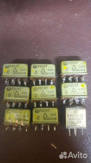 Советские радиодетали реле рэс47-8шт. Рэс34-1шт