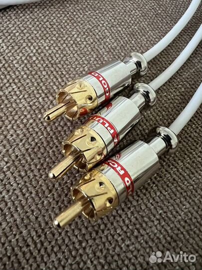 Кабель межблочный аудио RCA мет. позол
