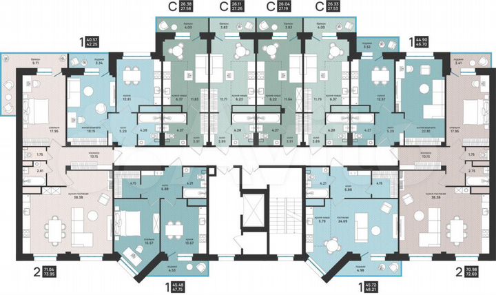1-к. квартира, 48,2 м², 5/9 эт.