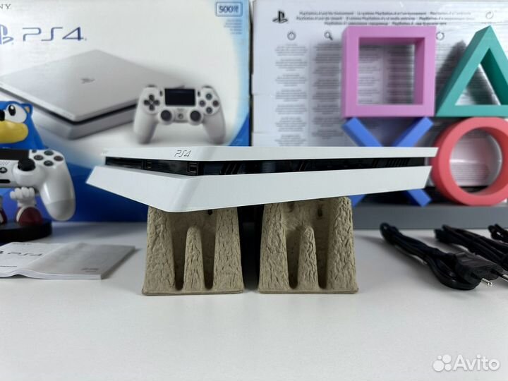 Sony PS4 Slim 500GB White полный комплект