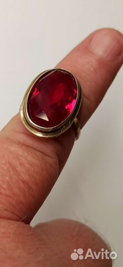 Серебряное кольцо СССР с Турмалином