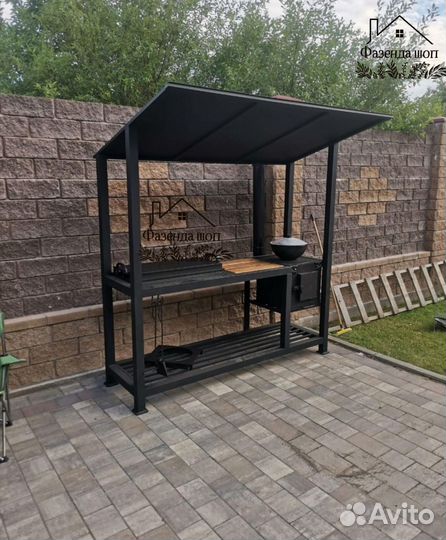 Мангал лофт с крышей