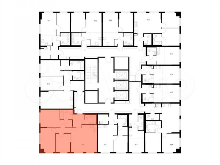 3-к. квартира, 76,9 м², 7/24 эт.