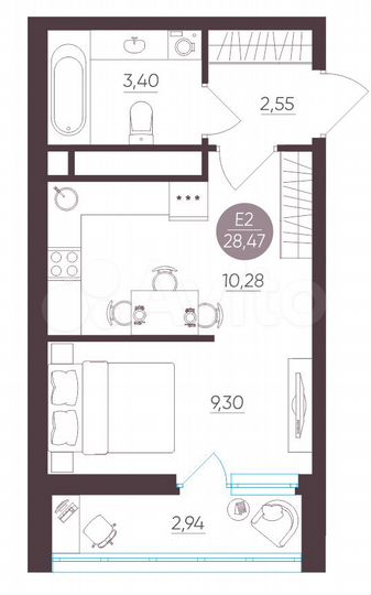 1-к. квартира, 28,5 м², 5/10 эт.