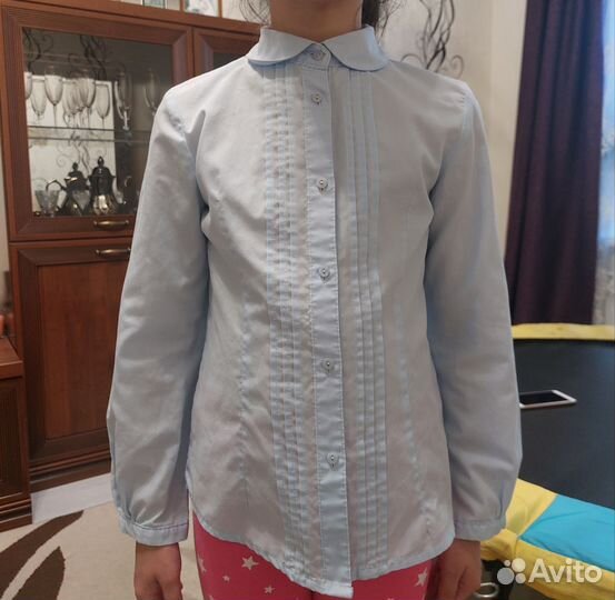 Рубашка школьная для девочки, 122