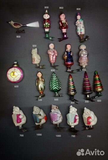 Елочные игрушки СССР на прищепках