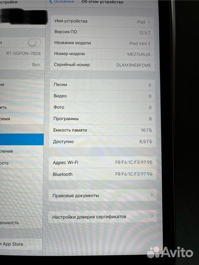 iPad mini 2 retina 16gb