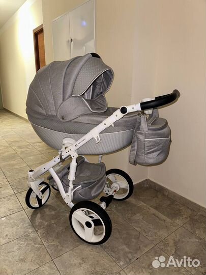 Коляска Adamex Monte Carbon D27 3 в 1 серая