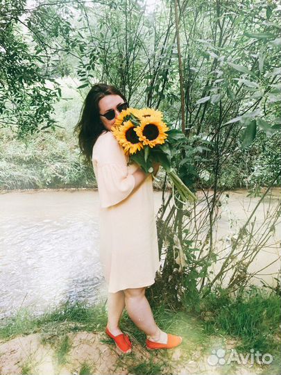 Летнее прямое платье HM, размер eur 42