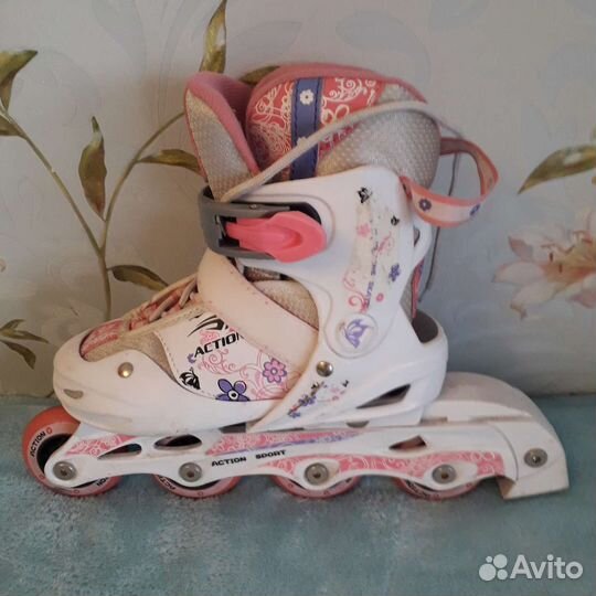Роликовые коньки детские раздвижные(защита, шлем)