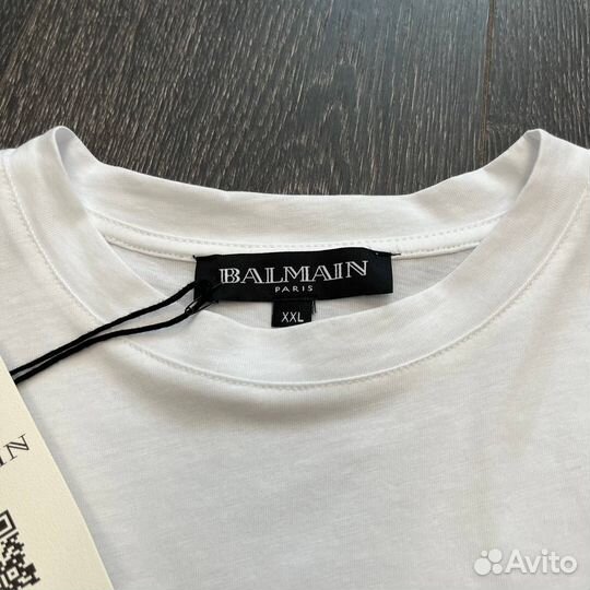 Футболка белая balmain XL, XXL