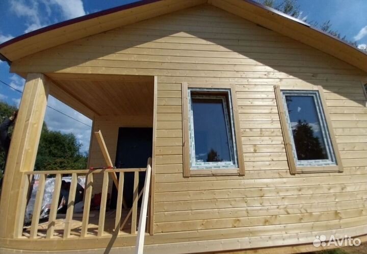 Каркасный дом 8 x 6 без утеплителя