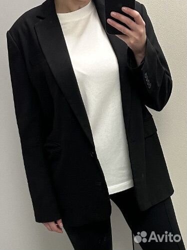 Пиджак женский черный оверсайз L