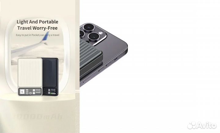 Внешний аккумулятор с беспроводной зарядкой Recci