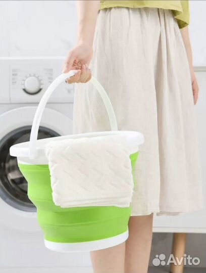 Портативная стиральная машинка со складным ведром