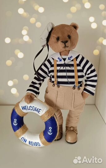 Текстильный мишка в стиле 