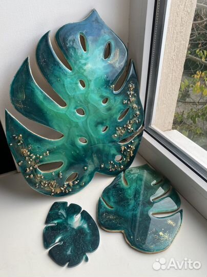 Картина, поднос, часы из эпоксидной смолы