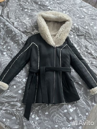 Дубленка женская зимняя из натурального меха 44